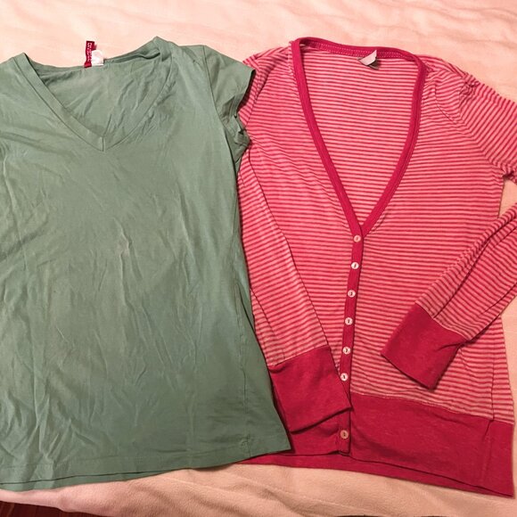 Tops - Cotton Shirt Bundle - 2 Lightweight SOFT Stretchy Tee Shirts - Fits M to L